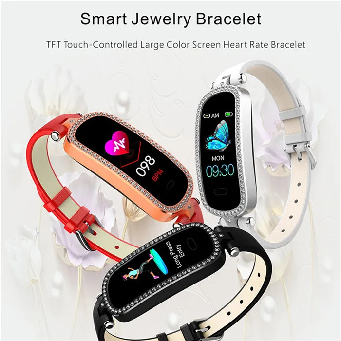 Умные часы для женщин и девушек, сообщения, SMS, уведомления, HeartRate, кровяное давление, монитор для смартфонов, Apple, iPhone, Android, samsung