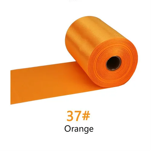 25Meters/Roll 8cm/10cm/15cm Silk Satin Ribbons DIY Wedding Chair Sashes Christmas Gift Wrapping Decoration Silk Ribbons Ruban 37-Orange