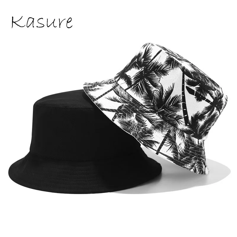 bucket hat with palm trees