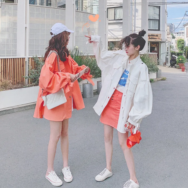 

Rsemnia2019 New Style Korean-style Trench Coat Women's Solid Color Loose-Fit Drawstring Fashion Slimming Medium-length Workwear