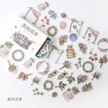 

40 pcs /Box Fresh Flowers Bullet Decorative Adhesive Stickers Hand Account Notebook Decoration