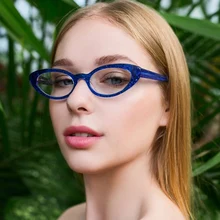 Iboode, женские, индивидуальные, маленькие, TR90, кошачий глаз, прозрачный, блестящий светильник, уютная оправа для очков, оптические очки, компьютерные очки