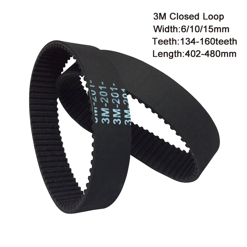 

3M Round Rubber Timing Belts Closed-Loop 402 To 480mm Length 6/10/15mm Width Timing Belt Efficient Transmission HTD Drive Belts