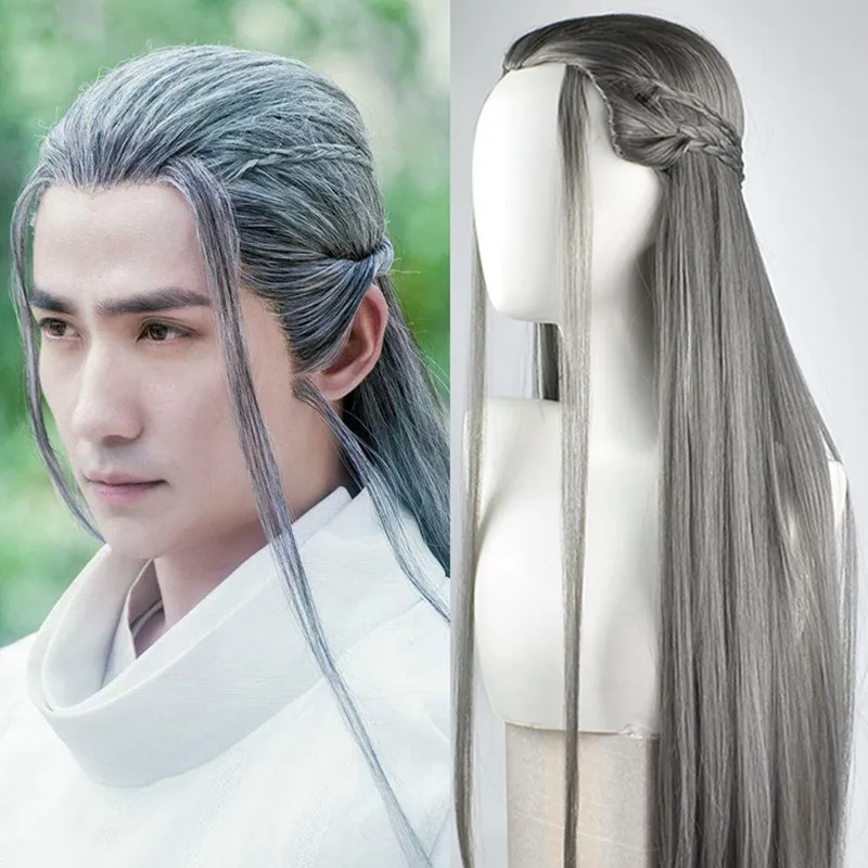 Cabelo De Fantasia De Anime Para Homens, Longo, Reto, Antigo, Espada, Cabelo  Com Trança, Estilo Retrô, Filme De Tv, Fotografia, Cavaleiro - Acessórios  De Cabeça - AliExpress