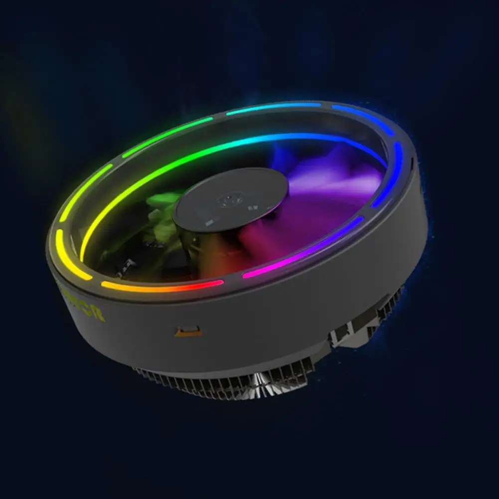 Светодиодный бесшумные 3 Pin, цветные RGB изменения компьютер Процессор охлаждающий вентилятор кулер вентилятор охлаждения гидравлический подшипник R25