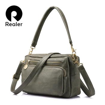 

REALER brand fashion women shoulder bags female high quality tote bag ladies double zipper messenger bags women famous brands