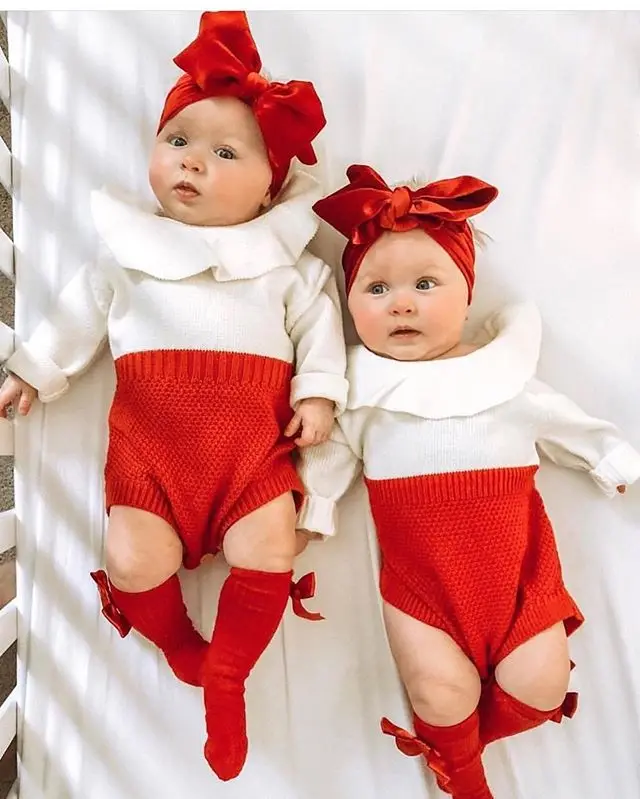 Г., брендовая Шерстяная Одежда для новорожденных девочек от 0 до 24 месяцев Вязаный топ-боди, шорты зимняя теплая одежда милый свитер в стиле пэчворк для малышей