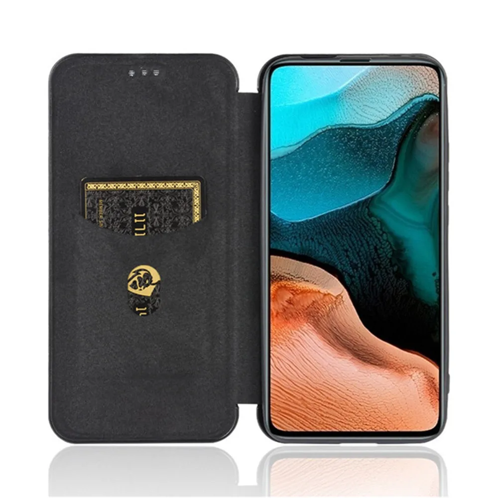 Luxury Flip Carbon Fiber Skin Wallet Magnetic Case