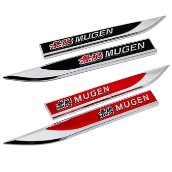 

Car Styling for Mugen Logo for Honda Civic Accord CRZ City Crosstour CRV Fender Side Sticker Metal Rear Trunk Emblem Door Badge