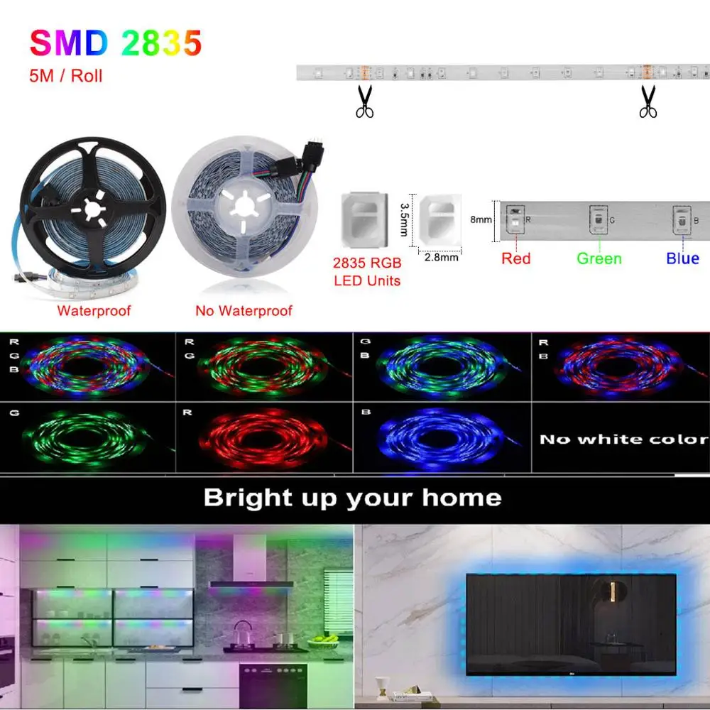 Светодиодная лампа с Bluetooth полоской 12 В постоянного тока 2835 SMD RGB лента