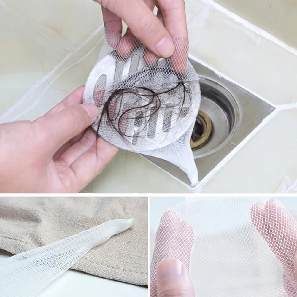 

100pcs/set Disposable Floor Drain Filter Bathroom Shower Bag Filter Strainer Sink Water Kitchen Stopper Catcher Hair Sewer L7A5