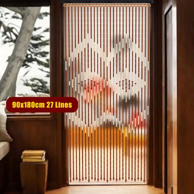 90x180cm Fashion 27 Line Bamboo Wooden Bead String Door Curtain