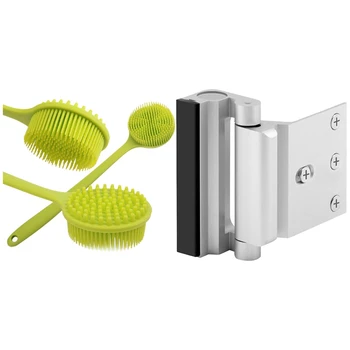 

1x Back Brush, Silicone Body Brush Double Sided Brush & 2Pcs Security Defender Reinforcement Lock Withstand 800 Lbs