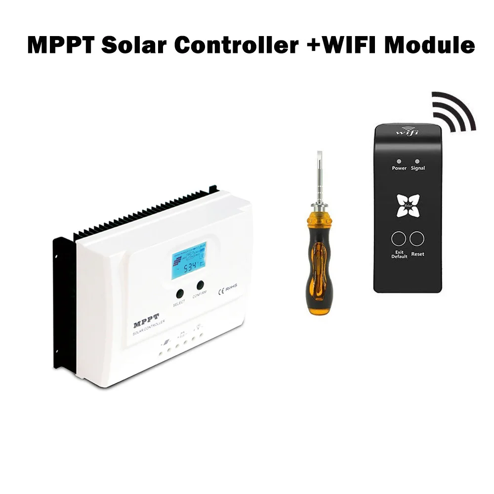 Wiser3 MPPT солнечный заряд 12 В/24 В контроллер 15A 20A ЖК-дисплей MPPT контроллер солнечной зарядки Макс. Pv Вход 100 в WiFi модуль