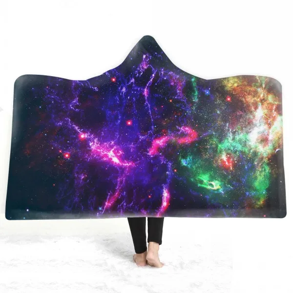 Color-9 Одеяло из микрофибры, 3D принт, галактика, космос, Вселенная, флис, шерпа, одеяло для подростков, носимое, с капюшоном, пледы, теплое одеяло - Цвет: Color-9