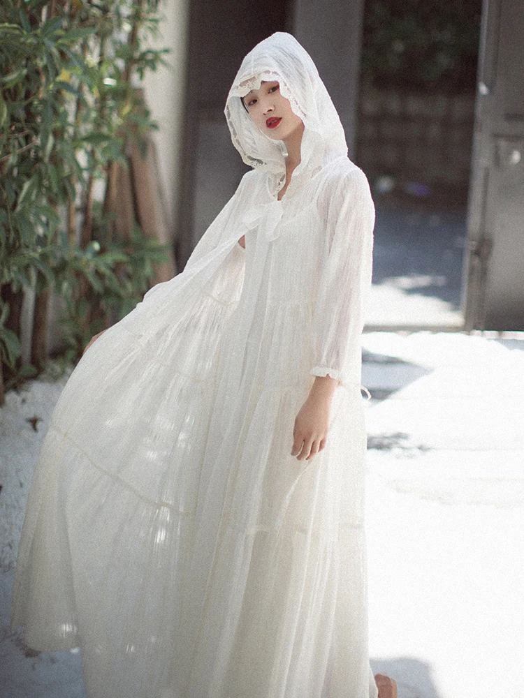 

IRINAY549 2019 SS COLLECTION new arrivals women clothing vintage hooded a line jacquard chiffon shirt long