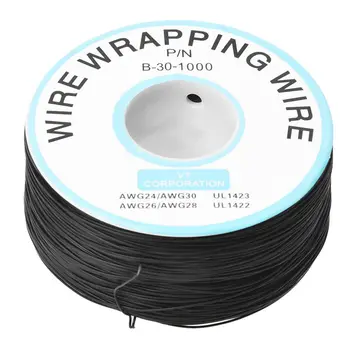 

200M 30AWG Tin Plated Copper Wire Insulation Wrapping Cable Roll Black