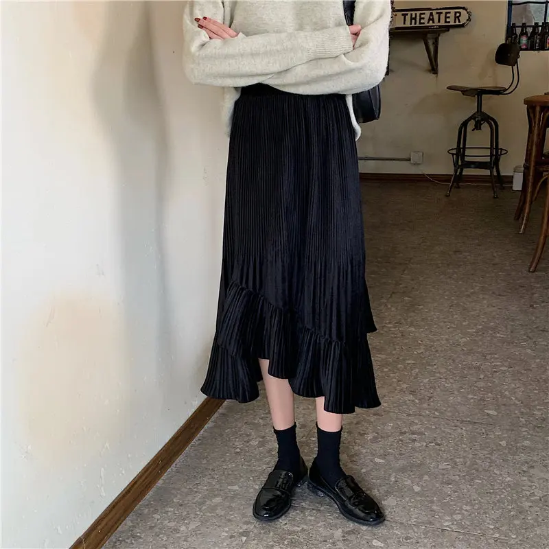 Женская Асимметричная юбка Alien Kitty элегантная офисная трапециевидная с высокой