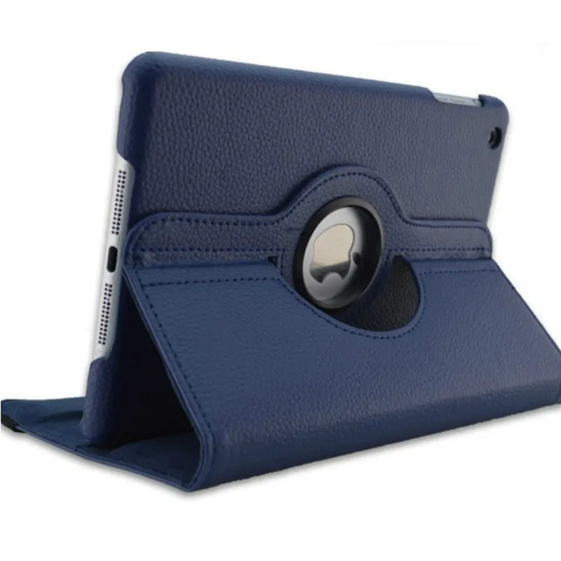 Case for iPad Pro 9.7 Models A1673 A1674 A1675 Cover,360 Degree Rotating Leather Cover Smart Sleep Awake Case Coque Fundas - Color: Pro 9.7 dark blue