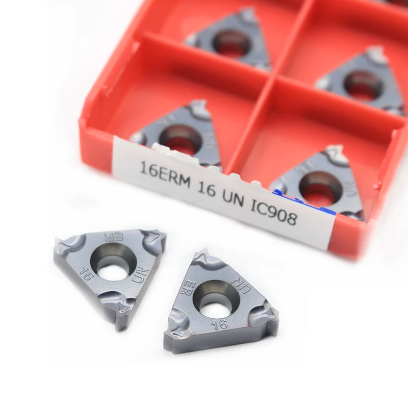 

16ERM 16UM IC908 10pcs Carbide Inserts 16ERM 16UM IC908 Plate CNC Threaded Blade Lathe Cutter Tool Turning Tools