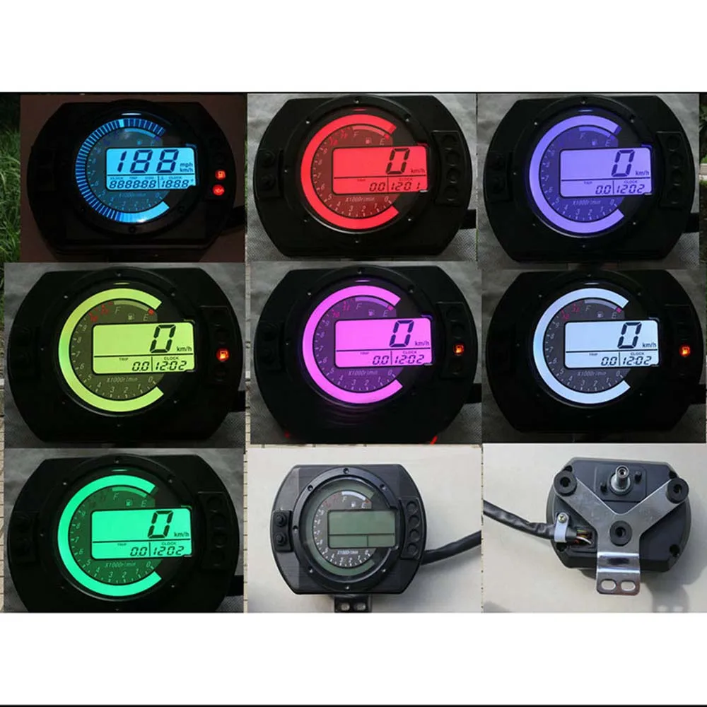 Motorcycle 12500RPM Speedometer Digital Colorful LCD Display Odometer Oil Level RPM Speed Meter Instruments |