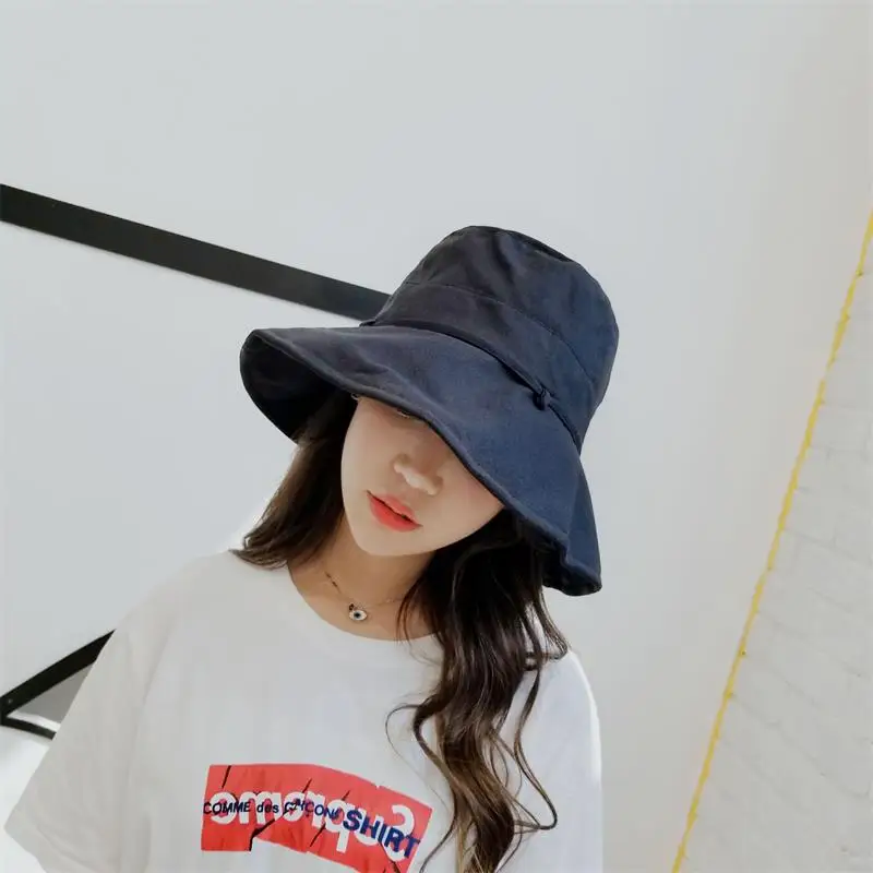 T077-2 Dilidala Double-sided Plaid Fabric Fisherman Hat Casual Folding Basin Cap Hat Female Summer Ladies Travel Sunscreen Visor Female - Цвет: T077-2