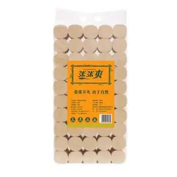 

50 Rolls Toilet Paper Ultra Soft bamboo Pulp Strong Household Bath Tissues