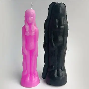 

2 Pieces Black Men Women Shape Candle Making Mould Soap Mold for Handcraft Ornaments Home Candle Making DIY Crafts 200mm