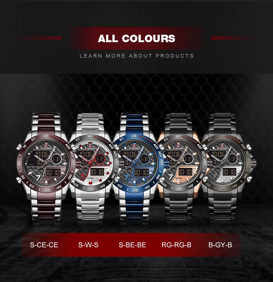 Top Luxury Brand NAVIFORCE Men Watches Military Digital Sport wristwatch Mens Waterproof Stainless Steel Clock Relogio Masculino