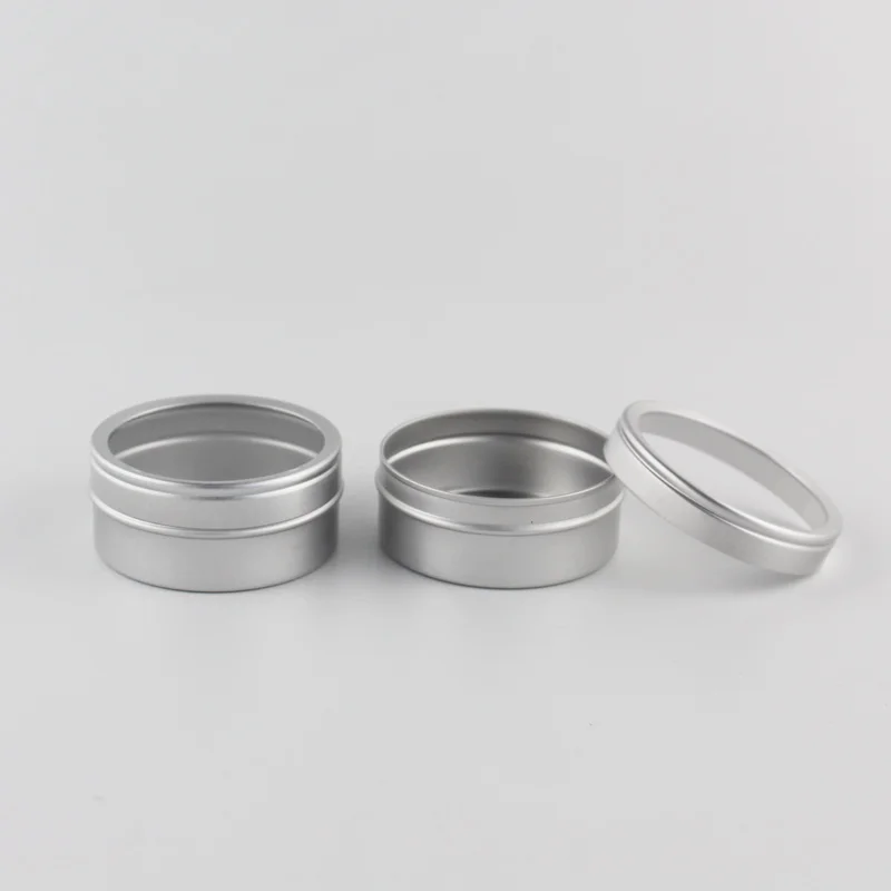 

40g X 100 Empty Skin Care Cream Aluminum Containers With Window Cap Metal Aluminum Jar Window Lid Metal Bottle Tin Pot Can