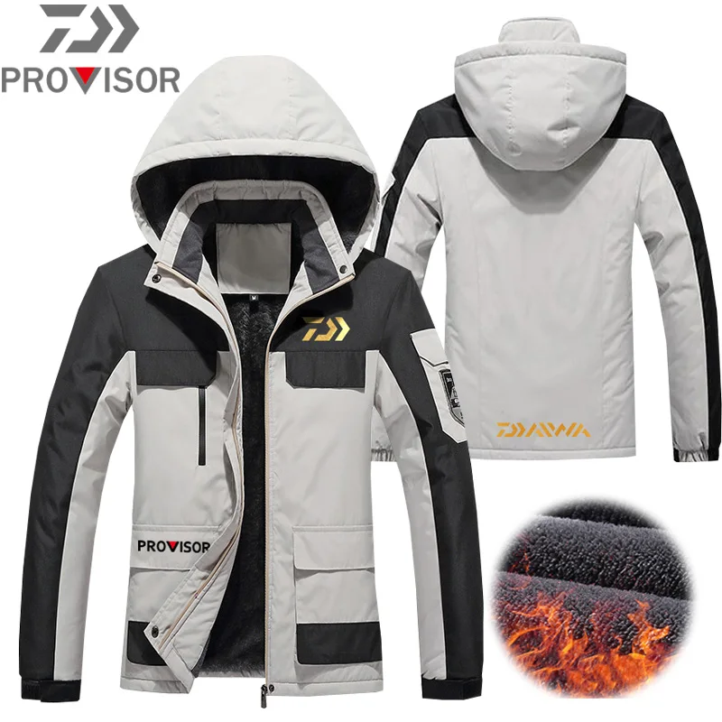 Новая уличная одежда для рыбалки Daiwa флисовая зимняя водонепроницаемая теплая куртка для рыбалки водонепроницаемая куртка с капюшоном для альпинизма - Цвет: Colour 1
