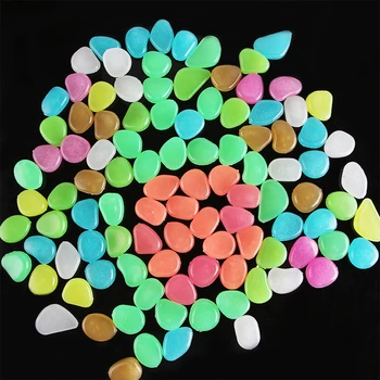 

100PCS/set Luminous Sand Stones Garden Park Road Pebbles Glow In Dark Ornaments Aquariums Fish Tank Decoration Stone Decoration