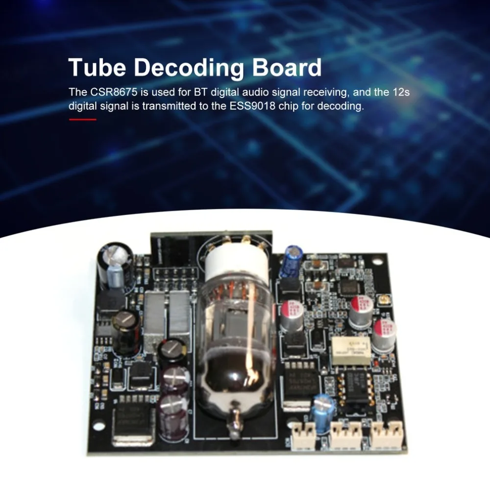 DYKB 12AU7 трубка CSR8675 BT 5,0 аудио приемник плата ES9018 декодер DAC 12s сигнал APTX AUX для 12 В 24 в автомобильный усилитель