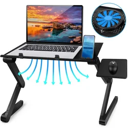 Ajustável de alumínio portátil mesa do portátil ergonômico tv cama lapdesk bandeja suporte de mesa do computador portátil notebook suporte de mesa com mouse pad