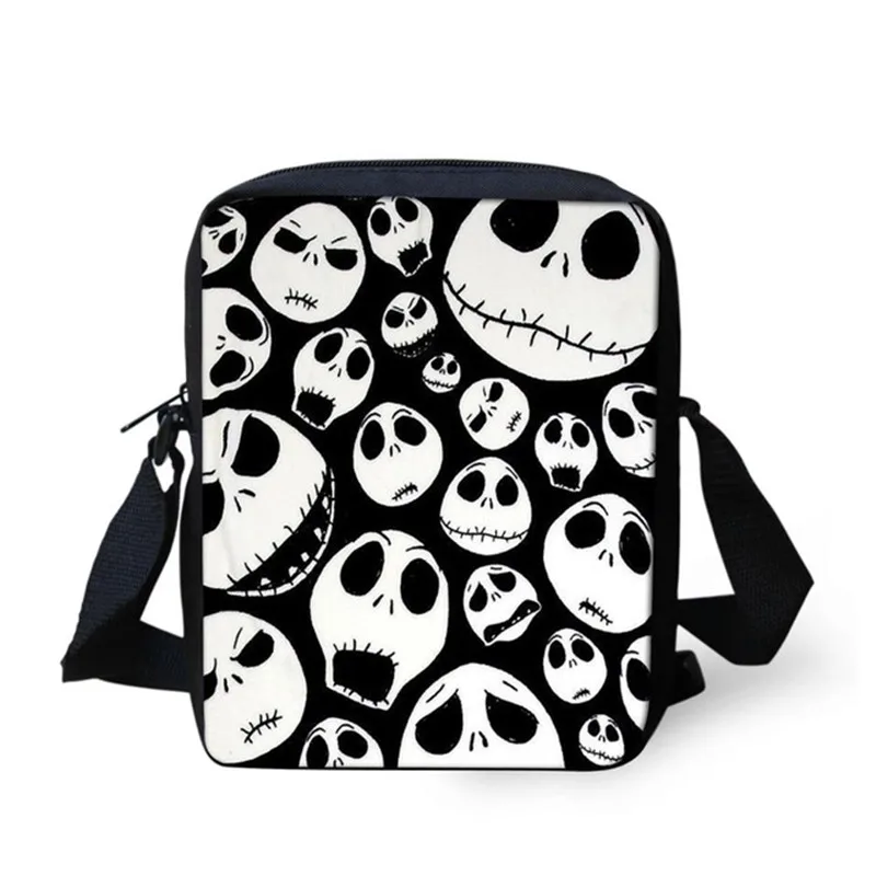 ELVISWORDS Jack Skellington женские сумки-мессенджеры Кошмар перед Рождеством сумки через плечо детские школьные сумки на плечо готические - Цвет: QE082E