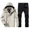 Ski Suit Men Winter Warm Windproof Waterproof Outdoor Sports Snow Jackets and Pants Male Plus Snowboard Fleece Coat Brand