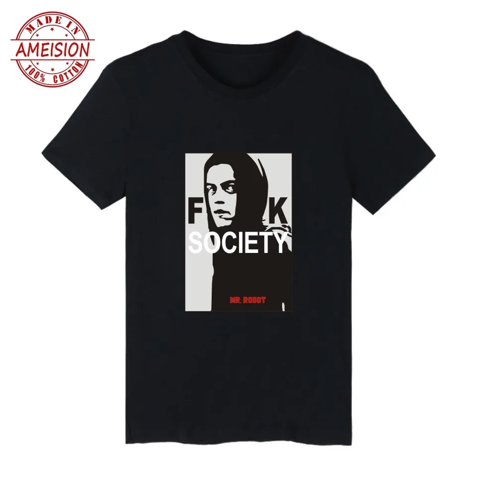 

Mr Robot Fsociety Print Funny T-shirts Mens Short Sleeve TShirts and Mr Robot T Shirt Men Hip Hop Summer Tee Shirts