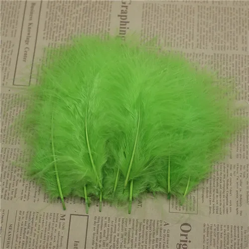 lime green Турецких перьев 6-10 см куриных паров перья индейки Марабу для карнавала Хэллоуин Рождество самодельные ювелирные украшения деко - Цвет: lime green
