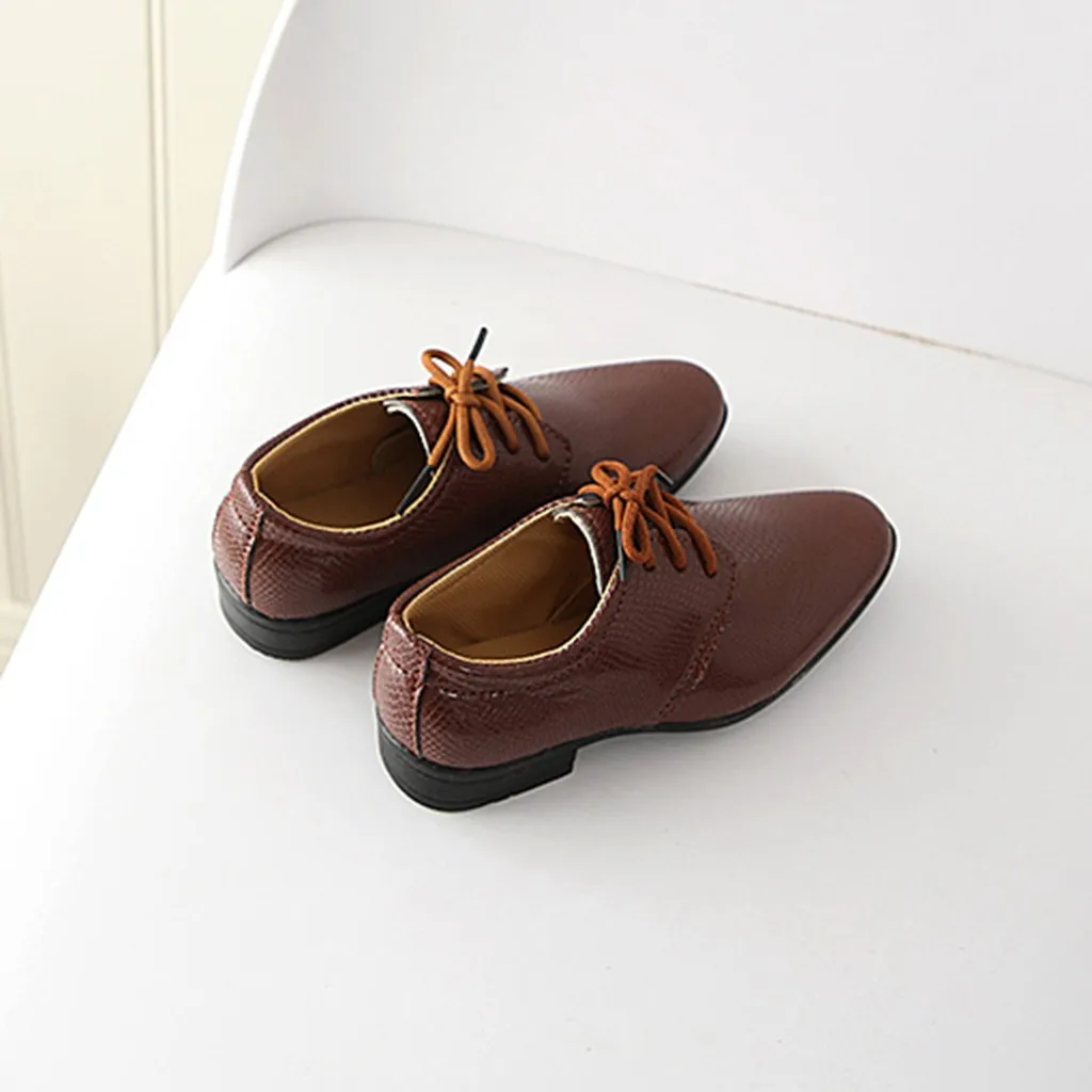 Kids Shoes Leather Shoes Soft Hand Feeling Children Infant Kids Baby Boys British Style Student Perform Casual Shoes 10