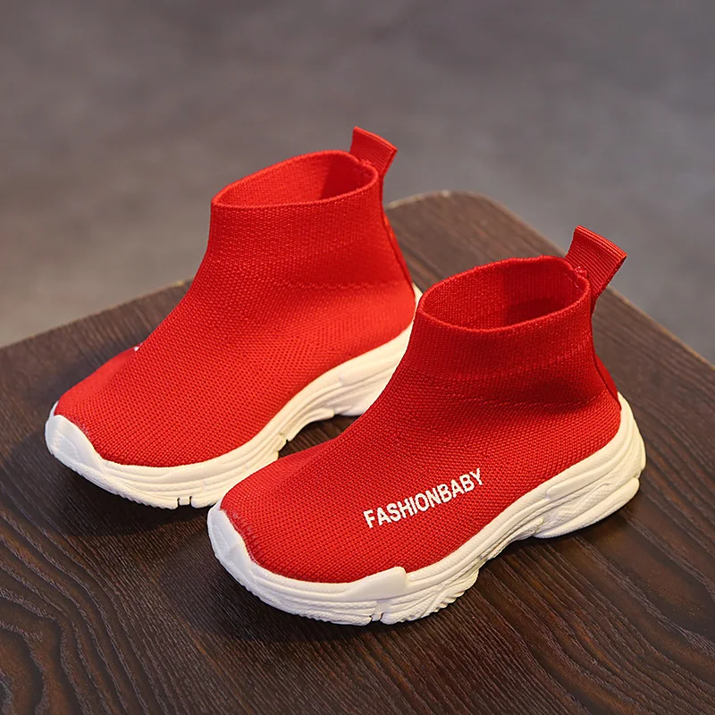 Весенние детские кроссовки для мальчиков и девочек от 1 до 5 лет, дышащая Спортивная обувь для новорожденных, первая ходьба для малышей - Цвет: Красный