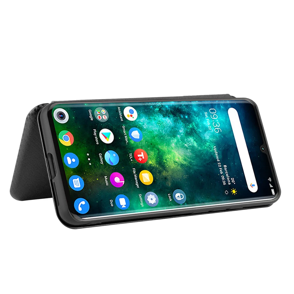 Cover per TCL 10 SE Custodia a Portafoglio, Pelle PU Magnetica Staffa Flip Custodia, Slot per Schede, Custodia a Portafoglio Compatibile con TCL 10 SE-Marrone