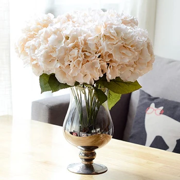 

Artificial Flowers 5 Heads Party Hotel Wedding Decor Silk Fake Flower Valentines Day Gift Home Decoration Big Bouquet Hydrangea