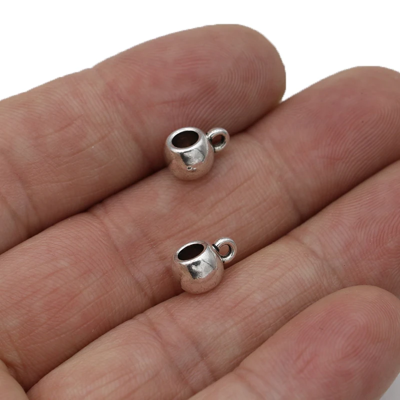 JAKONGO Antique Silver Plated Bail Connector Beads for Jewelry Making Bracelet DIY Handmade Craft 3mm 20pcs | Украшения и