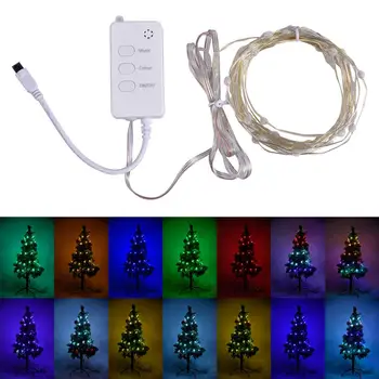 

Wifi String Light Christmas Tree Decoration Light Smart LED Fairy Lamp WiFi Remvol Contral RGB 16 Million Color Festival Light