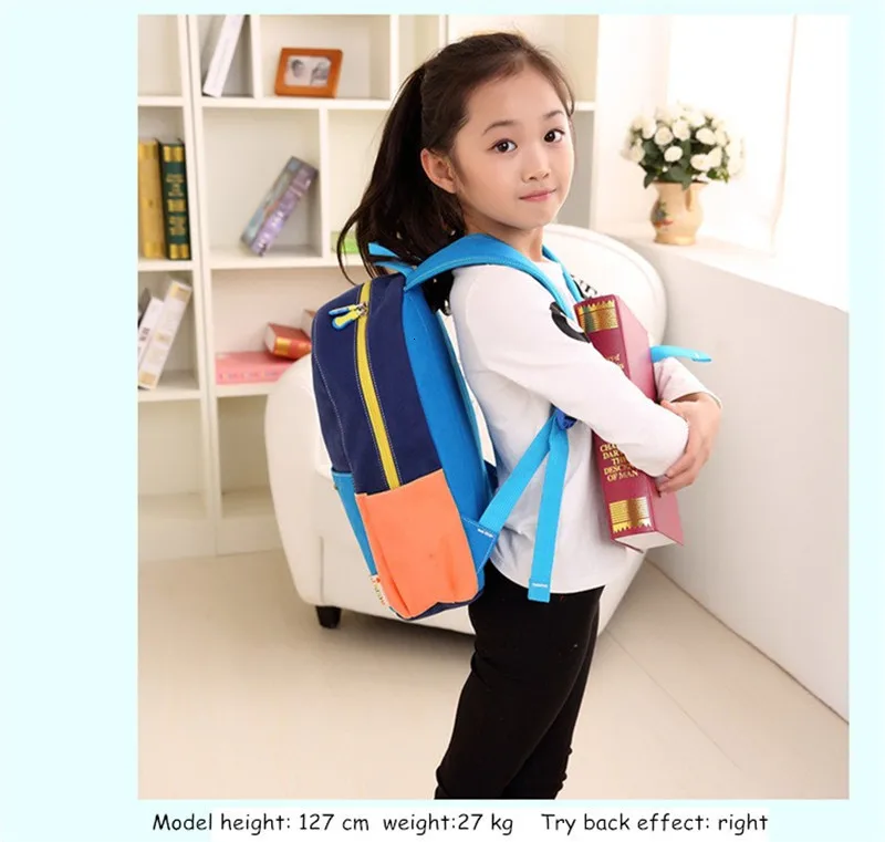 Простой мультяшный детский школьный рюкзак, милый светильник, яркий цвет, удобный холщовый школьный рюкзак для детского сада, сумки Mochila