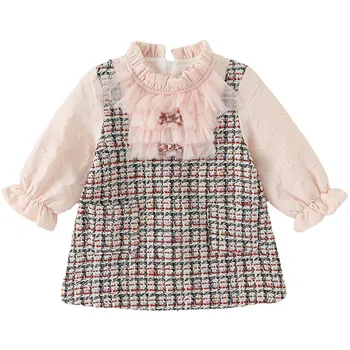 

Baby Girls Dress Winter Thicken Long Sleeve Dress Elegant Plaid Tutu Toddler Girls Princess Party Dresses Baby Girls Clothing
