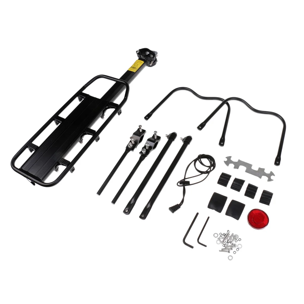 Bicycle Touring Carrier with Carrier Rack for Non-Disc Brake Mounts Frame-Mounted for Heavier Top & Side Loads Bike Cargo Racks