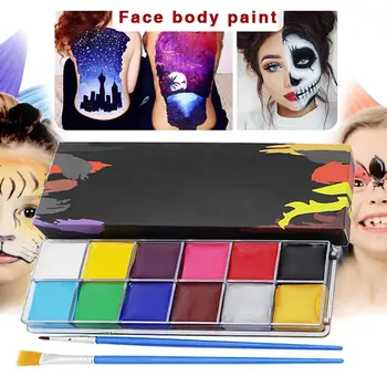

12 Colors Face Body Art Painting Body Paint Oil Painting Tattoo Makeup Cosmetic Bodypainting Halloween Party