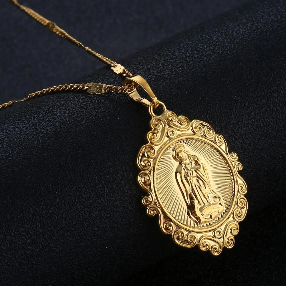ゴールドカラーのバージンメアリーペンダントネックレス宗教的なキリスト教のラッキージュエリー ペンダントネックレス Aliexpress