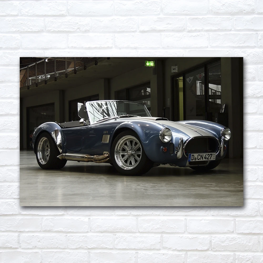 Shelby Cobra 427 Classic Car Poster Canvas Cloth Fabric Print Painting For Home Decor Wall Art Picture